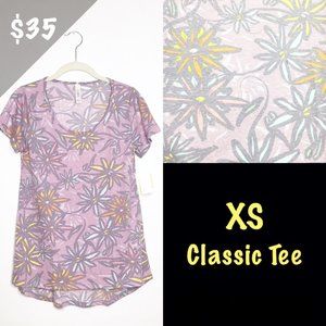 NWT Lularoe XS Classic Tee Purple Floral Cotton